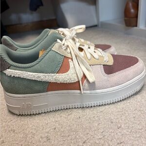 Nike Air Force 1 in Green, Pink, and Tan